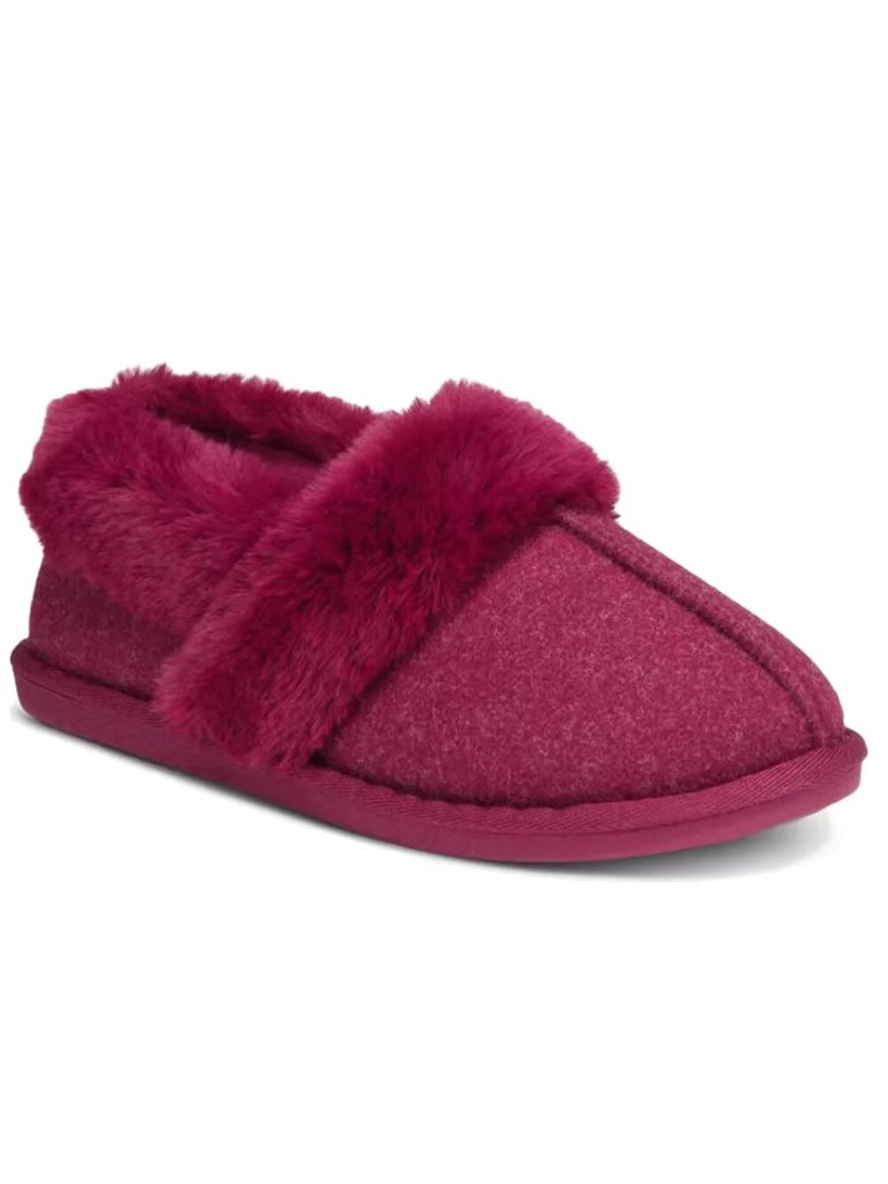 New in box Charters Club Plush Fuzzy Slippers in Burgundy Faux-Fur-Lined shoes